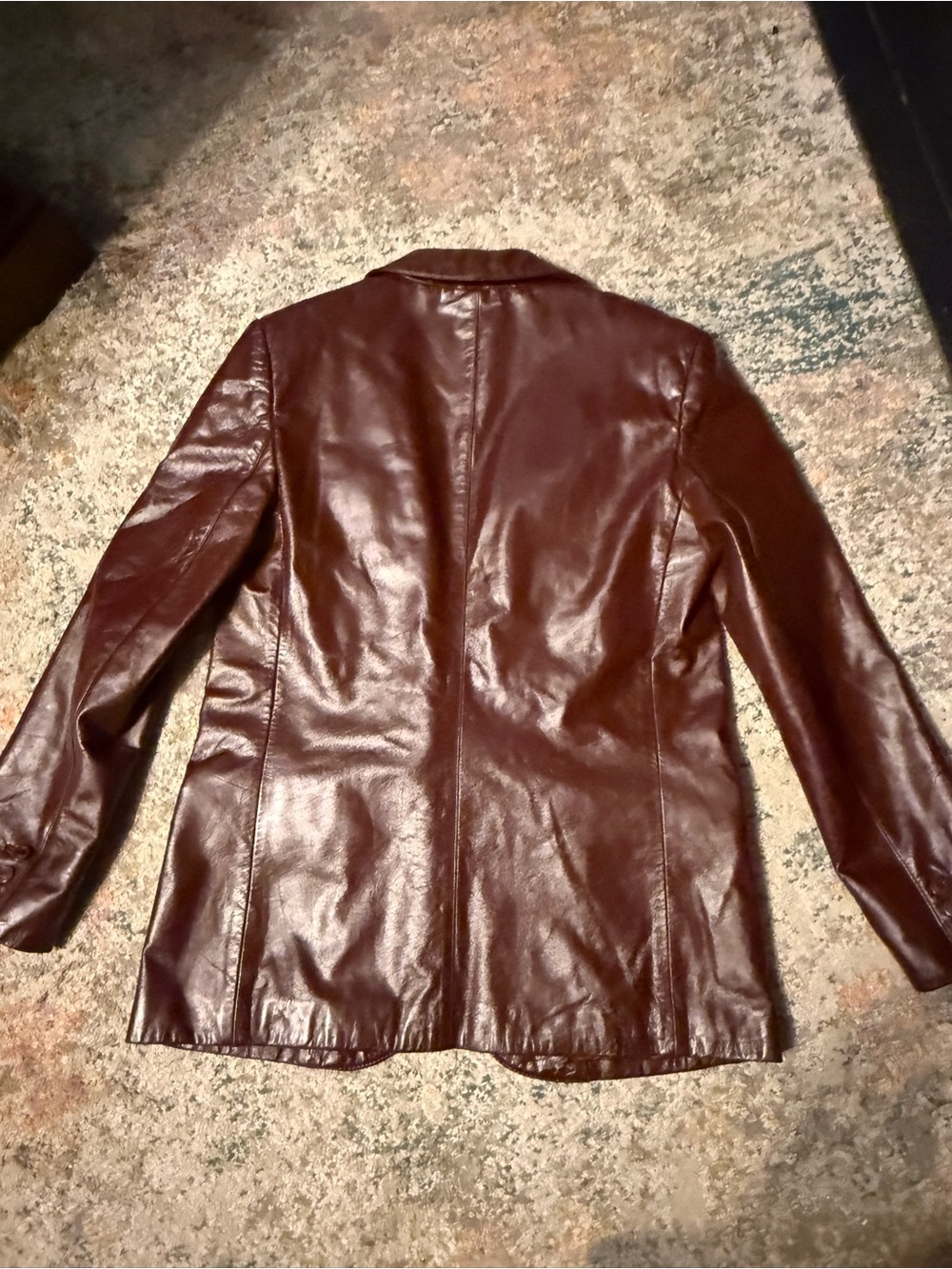 Etienne Aigner Burgundy Leather Blazer 6 - Picture 15 of 15